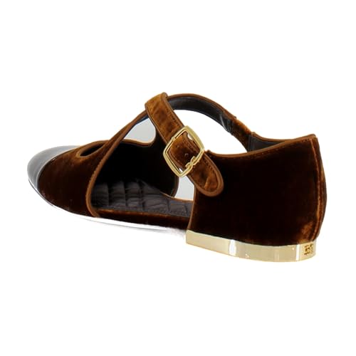 Sam Edelman Roxie Spiced Camel/Rich Chocolate Rounded Toe Mary Jane Ballet Flats3