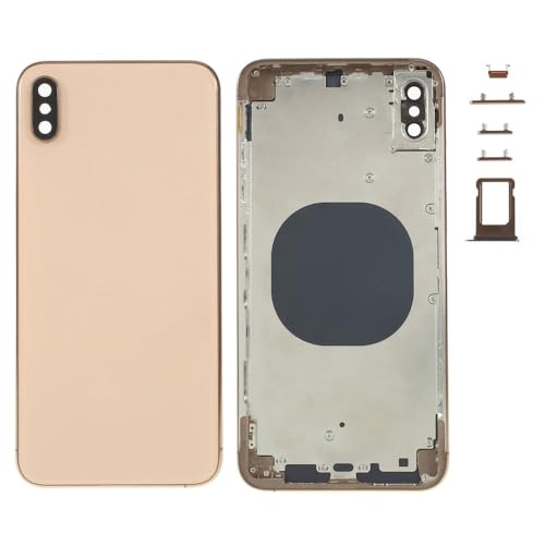 Chassis arriere en vitre pour iPhone XS finition or de haute qualite avec coque