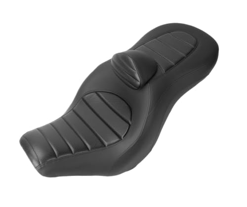 Selle moto anti mal de dos avec dossier pour Softail Low Rider S et Sport Glide