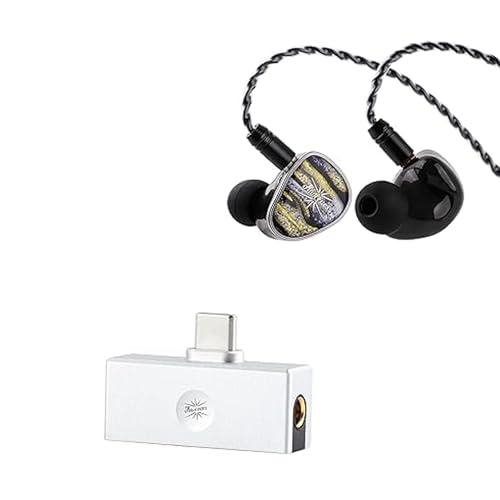 Linsoul Kiwi Ears Étude in Ear Monitor, 3BA+1DD+1BN Hybrid Driver IEM Earphones, Gaming Earbuds Kiwi Ears Allegro Mini Portable IEM DAC, in Ear Monitor Amplifier, USB C to 3.5/4.4mm Output