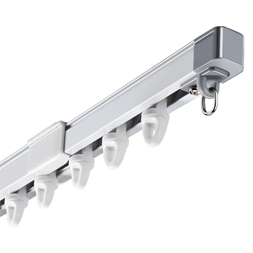 Tringle à rideaux télescopiques à roulettes au glissement fluide en aluminium