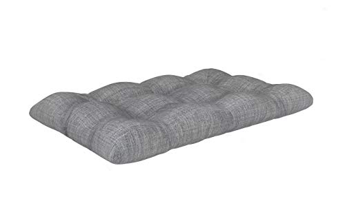 POKAR Coussin Matelassé pour Palettes Euro - 1x Assise 120cm x 60cm x 12cm, en Mousse formée à Froid, très Confortable, Canapé de Jardin, Intérieur et Extérieur, sans Palette, Gris
