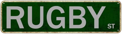 Rugby St Metal Tin Sign Funny Vintage 4x16 inch Wall Decor Plaque for Home Front Door Garden Yard Wall Pub Club