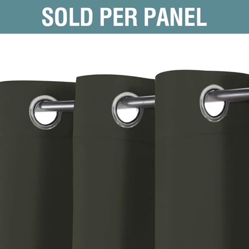 Image of H.VERSAILTEX Blackout Curtain for Living Room Thermal Insulated Window Treatment Curtain Extra Long 63 inch Length Energy Saving Solid Grommet Top Blackout Drape, One Panel, Olive, 52 inch W x 63 inch L