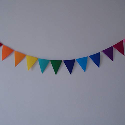 Ajcoflt 12 Bandeiras de Feltro Bandeirinha Tecido Bandeirola Multi-Colorido Triângulo Bandeiras Band