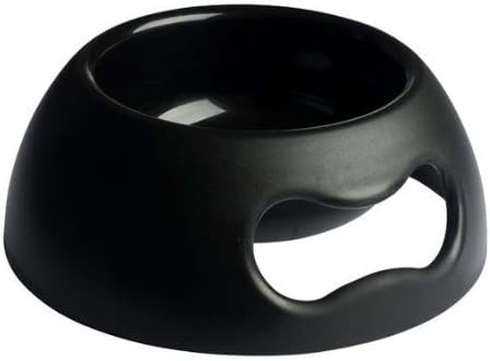 United Pets Pappy Medium Dog Bowl, EcoFriendly, Italian Design, Made in Italy, Black, Dog Bowl for Medium Dogs, Capacity 1100ml (39 oz)