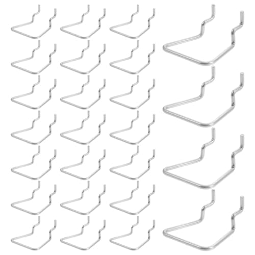 TOVINANNA Ganchos para Panel Perforado 25 MM de Acero Inoxidable 35 MM 30 Piezas Soportes Colgantes para Herramientas Organizador para Garaje Taller y Almacenamiento Profesional