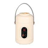 Multi-functional Health Pot, Rice Cooker, 500W Mini Portable Kettle, Ceramic Glaze Inner with Steamer, Small Slow Cooker with 12-Hour Reservation Function, Kitchen Accessories For Porridge, Soup (Beige Single pot)
