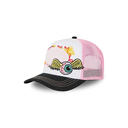 Gorra Von Dutch Casquette Trucker transpirable contra el calor en blanco y rosa