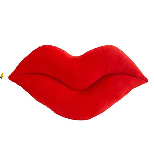 AQQWWER Kissen Niedliches Kissen, Baumwolle, Leinen, Kissen, dekorativer Körper, Reise, Gedächtnis, Bettwäsche, Lippenform, Kissen, Heimdekoration (Color : Red)