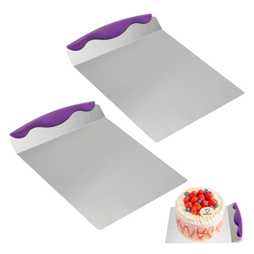 DAWRIS Tortenheber, Kuchenheber, 2 Stück Edelstahl Tortenretter Kuchenretter mit Griff Tortenzubehör für Kuchen, Pizza, Ideal als Tortenunterlage und Pizzaschieber