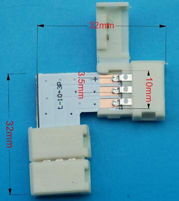 Wiring Connecting Terminals - 50pcs/lot 10mm Width 3pin led Strip Middle connectors L Shape Without Soldering