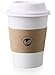 KTOB [50 pack] 12 oz Compostable Coffee Cups with Lids and Kraft Sleeves, Eco Friendly Disposable White Paper Cups Combo for Hot Beverage 1