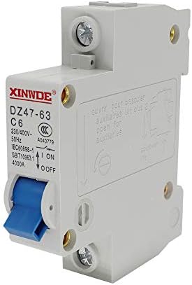 VictorsHome Miniature Circuit Breaker Low-Voltage DZ47-63 1 Pole 6A 230V 400V DIN Rail Mount C6