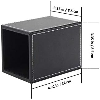 PU Leather Square Stationery Organizer Black and Brown Bundle image 5