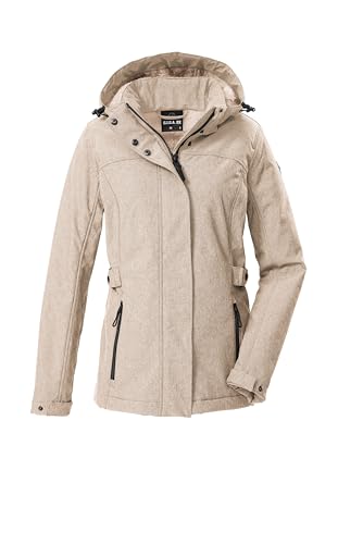G.I.G.A. DX Damen Softshelljacke/Outdoorjacke mit abzippbarer Kapuze GW 35 WMN SFTSHLL JCKT, hellbeige, 50, 43542-000