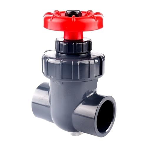 U Plastic Gate Valve - 20~63mm Industrial Socket Type for Plumbing and Aquarium Use(Inner 20mm,Dark Grey Color)