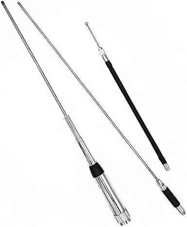 Fumei HH-9000 Quad-Band High Gain Mobile Radio Antenna 29.6/50.5/144/435 MHz Stainless Steel Vehicle Whip Antenna for TYT QYT Wouxun Car Radios TH-9800 KG-UV920R FT-8900R