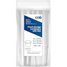 EDI Plastic Deli Food Storage Containers - 8 oz 20 sets, 16 oz 20 sets, 32 oz 10 sets with Airtight Lids, Deli Containers Bundle