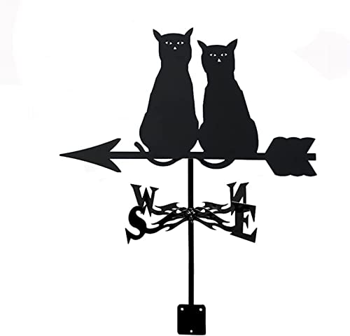 Weather Vane Weathervane Black Dragon Cat Family Sika Deer Wind Direction Indicator Weathercock Metal Products Garden Stake Art Decor With Mounting Bracket #TOP13