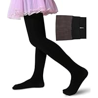 JiaYouLC Girls Fleece Lined Tights Winter Warm Opaque Leggings Kids Stretch Thermal School Tights (UK, Age, 7 Years, 10 Years, Regular, Black)