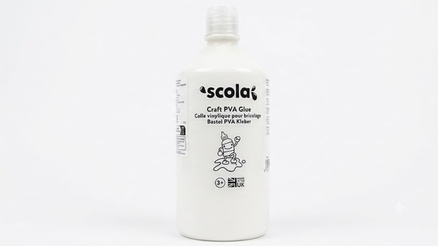 Scola Craft PVA Kids Glue 1 Litre School Supplies Art and Crafts Projects Childrens Craft Projects Ideal for Kids