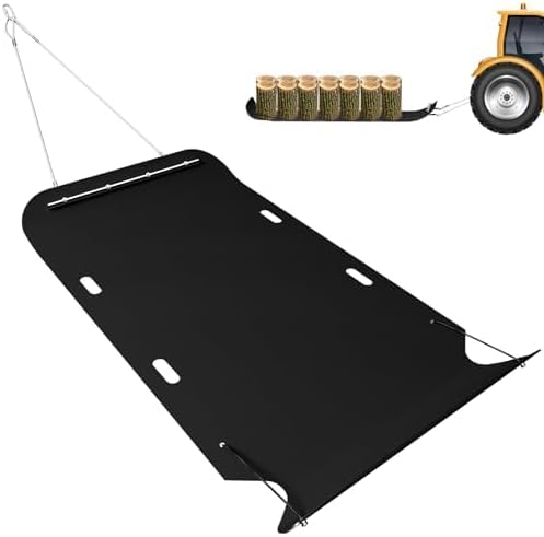48" x 90" Heavy Duty Yard Sled, 1/8 Inch Thickened HDPE Yard Drag Mat with Pull Cable and Bar for Hauling Debris, Construction Materials, Logs and Hunting Trophy