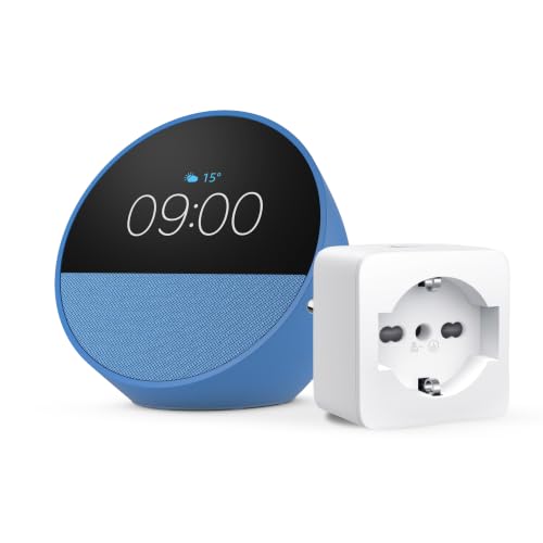 Echo Spot | Blu + TP-Link Tapo Presa intelligente, compatibile con Alexa - Kit di base per Casa Intelligente