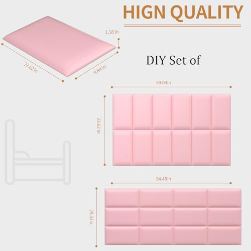 Image of Headboards Wall Panel for Full, Queen and King, Self-Adhesive 3D Wall Panels, Upholstered Wall Panel for Bedroom /Living Room (12 Pieces 9.84 in x 23.6 in)