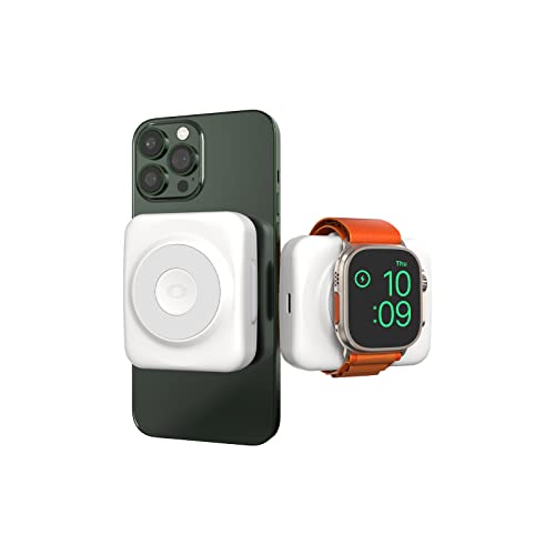 ISDT PB25DW Dual Magnetic Wireless Portable Charger Power Bank 7000mAh for Phone,Apple Watch, USB C Portable Phone Charger Compatable with iPhone iWatch Samsung Android