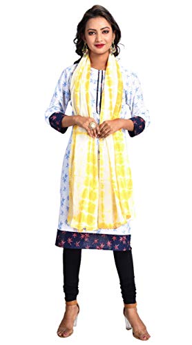 Image of Women's Pure Cotton Traditional Authentic Shibori Tie Dye Dupatta Chunni