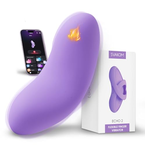 Wearable Vibrator Sex Toys for Women SVAKOM Heated Vibrating Panties Dildo with Detachable Finger Sleeve APP Remote Control Female Clitoral & Nipple Vibrators Mini Dildos Adult Toy for Couples