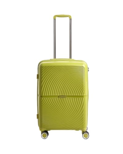 Image of CARRIMATE Florence Trolley Bag Set of 2 | Medium 63 cm & Large 73 cm | Polypropylene Hard Luggage Suitcase | Lightweight Travel Trolly Bags | Combination Lock | Anti-Theft Zippers | Green