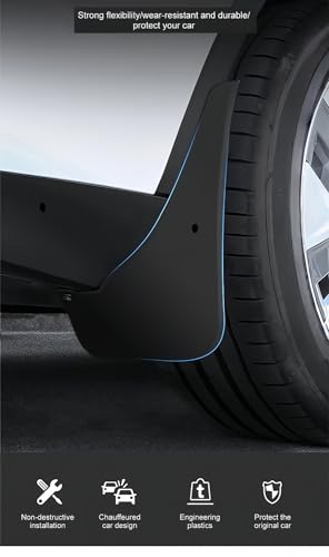 Ensemble de garde-boue flexibles pour Tesla Model Y au design épuré et durable