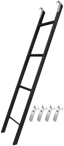 Adjustable Bed Ladder for Adults & Kids, Safe Bunk Ladder with Comfort Pads, Perfect for RVs & Campers - 51in Black Folding Climbing Aid