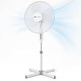 16 Inch White Pedestal Fan, Adjustable Height, 3 Speed Settings Powerful Electric Floor Fan for Cool Airflow, Lightweight Standing Fan for Home, Office, Bedroom & Living Room - Image 1