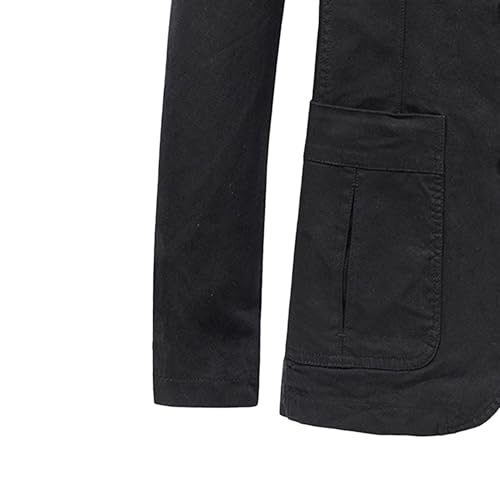 JEKE-DG Men's Blazer Collar Casual Denim Jacket Button Down Trucker Jean Jacket Classic Slim Fit Suit Jackets4