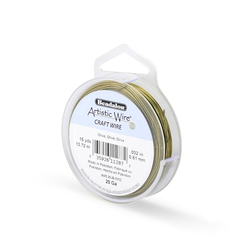 Image of Artistic Wire, 20 Gauge Tarnish Resistant Colored Copper Craft Wire, Olive, 15 yd