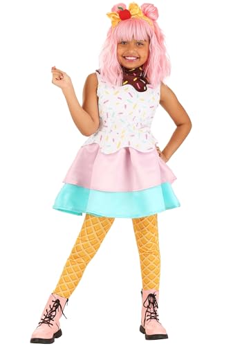 Disfraz para niñas de helado con vestido, leggings y diadema miniatura 2