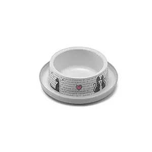 Moderna Trendy Cats in Love Dog Cat Food Water Dinner Bowl for Pet (350 ml), 1 Count