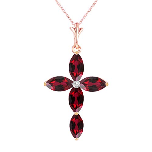 Galaxy Gold Garnet Cross Pendant Necklace