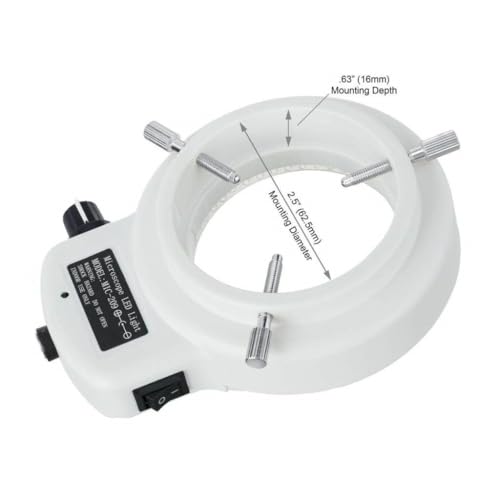 AmScope LED-144W-ZK Weiß Einstellbarer 144 LED Ring Light Illuminator für Stereomikroskop und Kamera