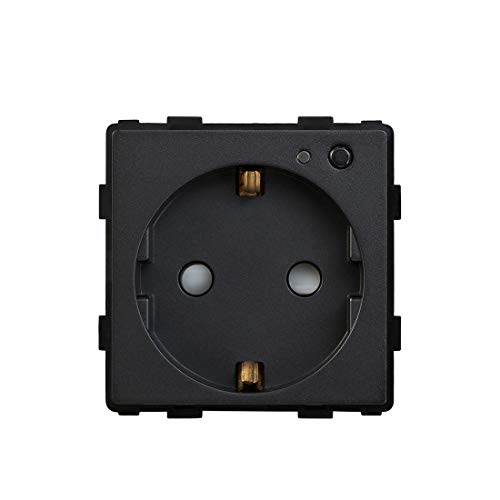 BSEED EU Standard WIFI Wandsteckdose 16Amp Steckdose 86mm*86mm Schwarz