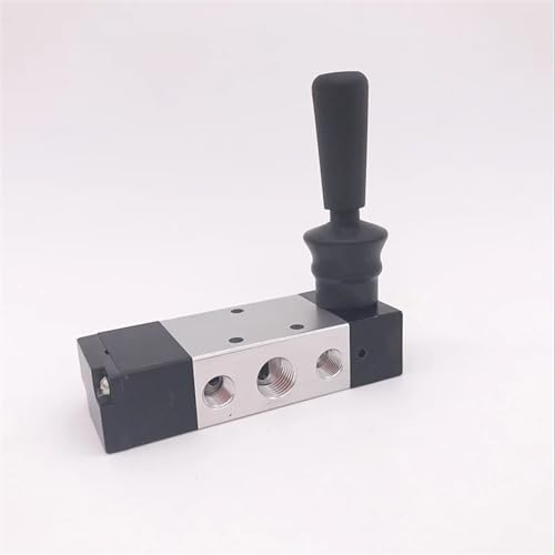 5/3 Way Pneumatic Air Hand Control Valve 4H330C-08 Port 1/4inch 4H330E-10 3/8inch 4HA330C-10 Spring Return Control Manual Valve 1Pcs(4H330E-10)