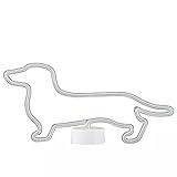 Neonlicht Dackel Hund blau mit Fuß Sockel NEON LED Licht batteriebetrieben Aufsteller Tischlampe Leuchtreklame Lampe Leuchte Dekoration Kinderzimmer Schlafzimmer Beleuchtung Party Nachtlicht Stand