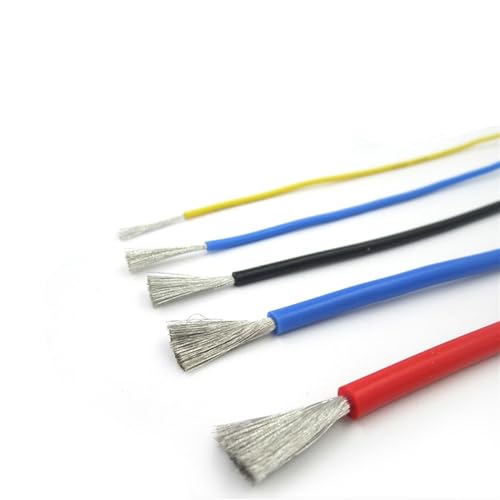 Outdoor Extension 1 Meter Soft Heat-Resistant Silicone Wire Cable 12AWG 14AWG 16AWG 18AWG 20AWG 22AWG 24AWG 26AWG 28AWG 30AWG Solar sheathed(Color:Green,Size:1meter 26AWG)