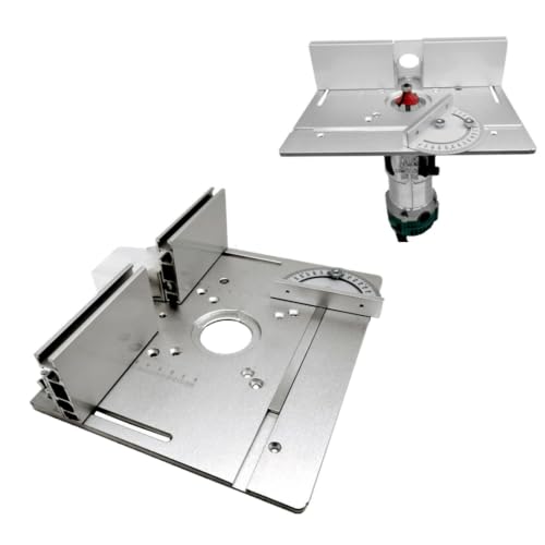Eujgoov Placa de Inserción de Mesa Enrutadora de Aluminio con Escala Precisa para Banco de Carpintería y Máquina Cortadora