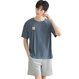 パジャマ ルームウェア 上下セット 接触冷感 半ズボン メンズ 夏用 肌に優しい 速乾 通気性 伸縮性 柔らかい 快適 スタイリッシュ リラックス