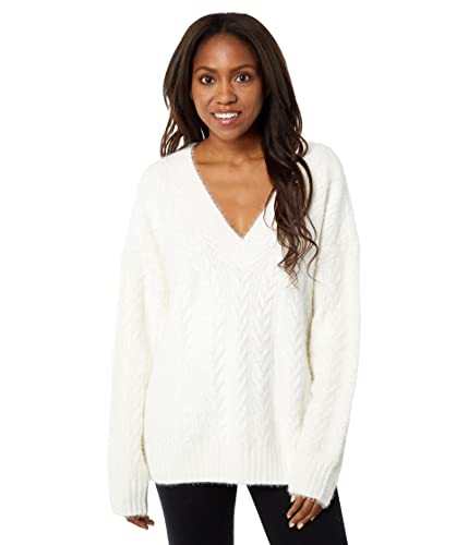 Image of Lucky Brand Women's V-Neck Relaxed Fit Eyelash Sweater