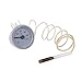 THERMIS Termómetro capilar redondo para calderas, sistemas de calefacción y refrigeración Analógico Ø 37 mm, (0-120 ° C) Capilar 1000 mm Tipo 2037